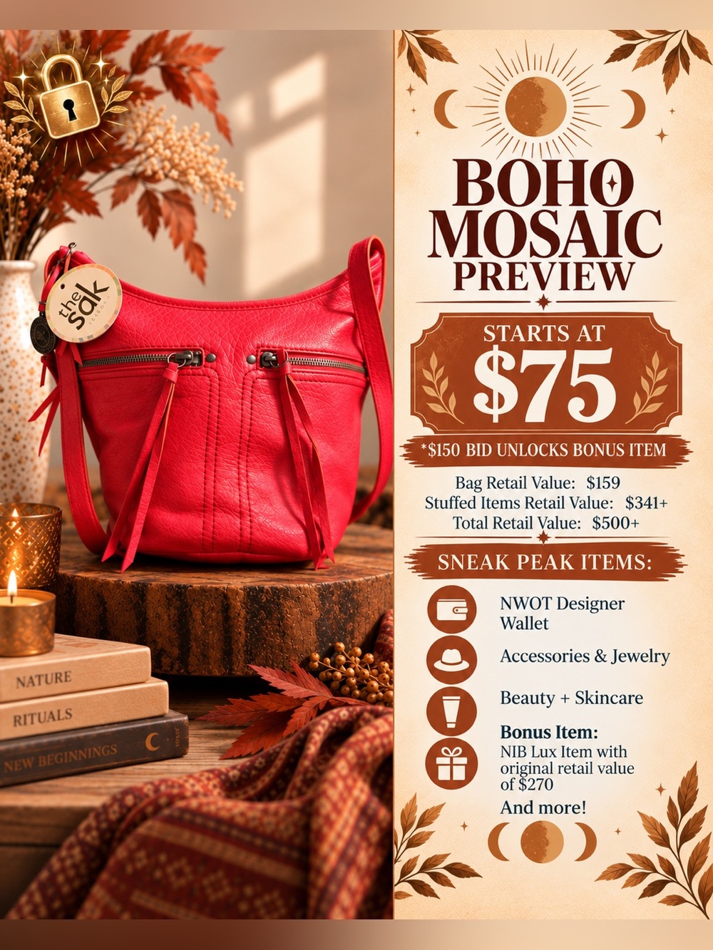 Boho Mosaic Mystery Stuffed Bag ✨